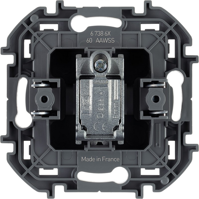 673863 Legrand Inspiria Розетка TV проходная 14 дБ 5-862 мГц антрацит, вид сзади