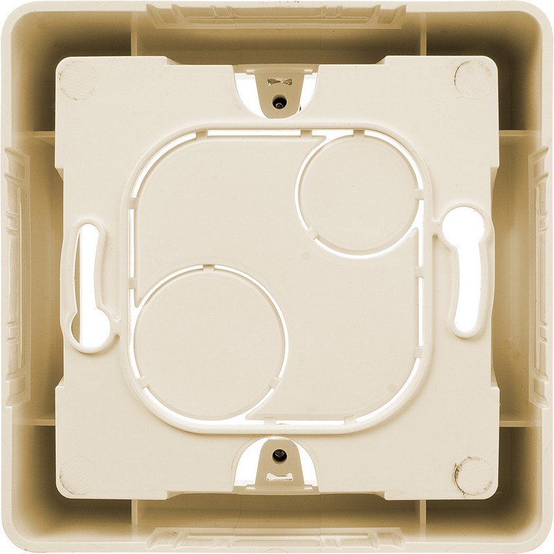 673981 Legrand Inspiria Коробка накладного монтажа 1 пост слоновая кость, вид сзади