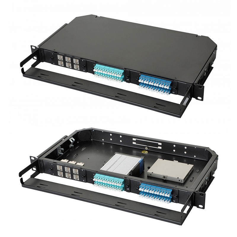 47C-03-00BL Панель 19 Q-SLOT, 1U, 3 слота, корпус. С установленными планками и кассетами Q-SLOT