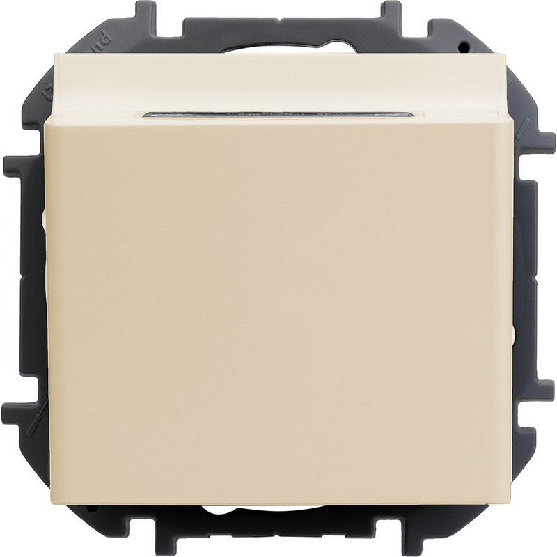 673801 Legrand Inspiria Выключатель для гостиничных номеров слоновая кость, вид спереди