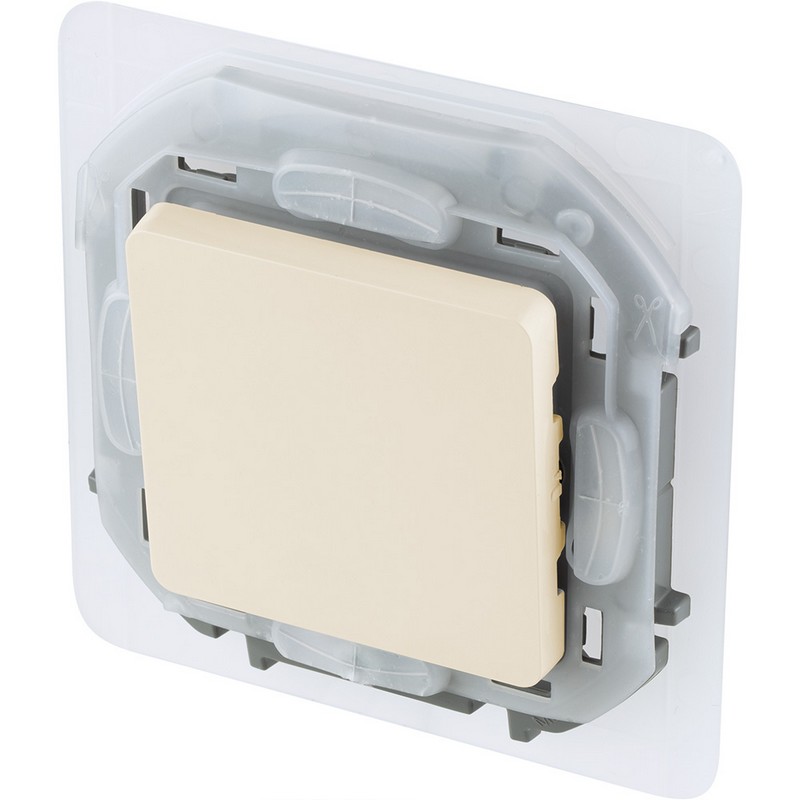 673671 Legrand Inspiria Переключатель IP44 10AX 250В слоновая кость, вид под углом