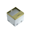 Лючок UDHome2 пустой, выемка 15 мм, 140х140х110 мм, латунь, 2 мод. 45х45, Тип: UDHOME2 GM15