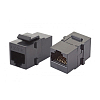 Проходной адаптер RJ45-RJ45, UTP категории 6 keystone, черный